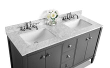 Load image into Gallery viewer, Ancerre Designs Vanity Ancerre Designs VTSM-KAYLEIGH-60-SG-CW Kayleigh 60 in. Bath Vanity Set in Sapphire Gray with 24 in. Mirror