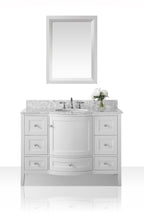 Load image into Gallery viewer, Ancerre Designs Vanity Ancerre Designs VTSM-LAUREN-48-W-CW Lauren 48 in. Bath Vanity Set in White with 28 in. Mirror