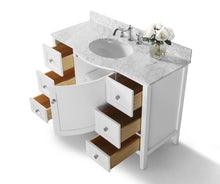 Load image into Gallery viewer, Ancerre Designs Vanity Ancerre Designs VTSM-LAUREN-48-W-CW Lauren 48 in. Bath Vanity Set in White with 28 in. Mirror