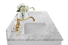 Load image into Gallery viewer, Ancerre Designs Vanity Ancerre Designs VTSM-MAILI-60-W-CW-GD  Maili 60 in. Bath Vanity Set in White with 24 in. Mirrors