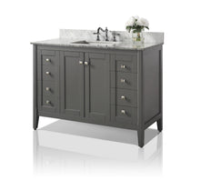 Load image into Gallery viewer, Ancerre Designs Vanity Ancerre Designs VTSM-SHELTON-48-SG-CW  Shelton 48 in. Bath Vanity Set in Sapphire Gray with 28 in. Mirror