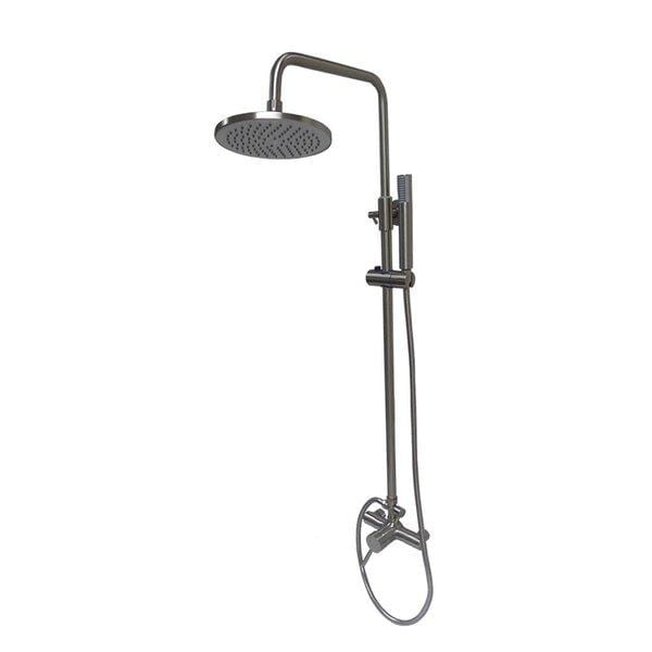 Bellaterra Home Bathroom Faucets Bellaterra Home Rainfall Shower and Tub Wall-Mount Faucet in Brushed Nickel