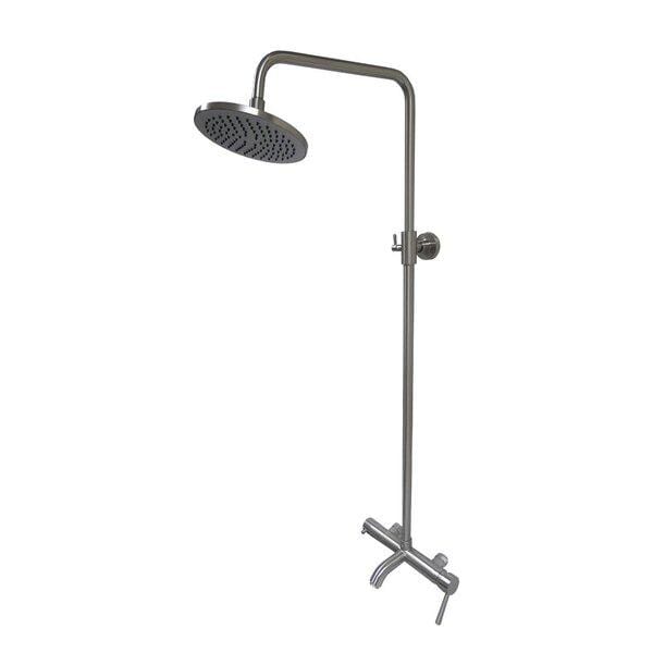 Bellaterra Home Bathroom Faucets Bellaterra Home Rainfall Shower and Tub Wall-Mount Faucet in Brushed Nickel