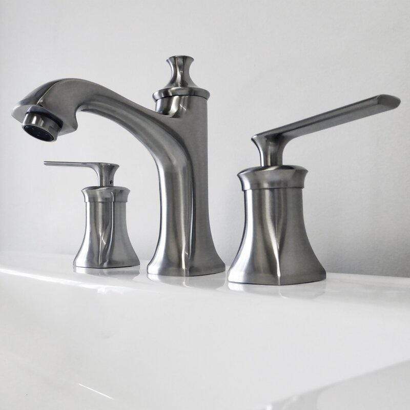 Bellaterra Home Bathroom Faucets Brushed Nickel $212.00 Bellaterra Home Aversa Double Handle Widespread Bathroom Faucet with Drain Assembly