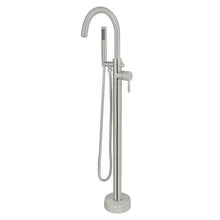 Load image into Gallery viewer, Bellaterra Home Bathroom Faucets Brushed Nickel $426.00 Bellaterra Home Single-Handle Floor-Mount Freestanding Tub Faucet with Hand Shower