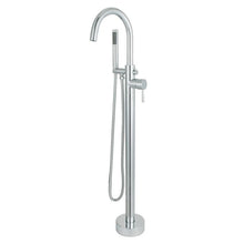 Load image into Gallery viewer, Bellaterra Home Bathroom Faucets Polished Chrome $406.00 Bellaterra Home Single-Handle Floor-Mount Freestanding Tub Faucet with Hand Shower