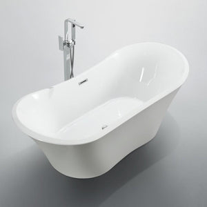 Bellaterra Home Bathtub BellaTerra Home Ancona 71 inch Freestanding Bathtub in Glossy White