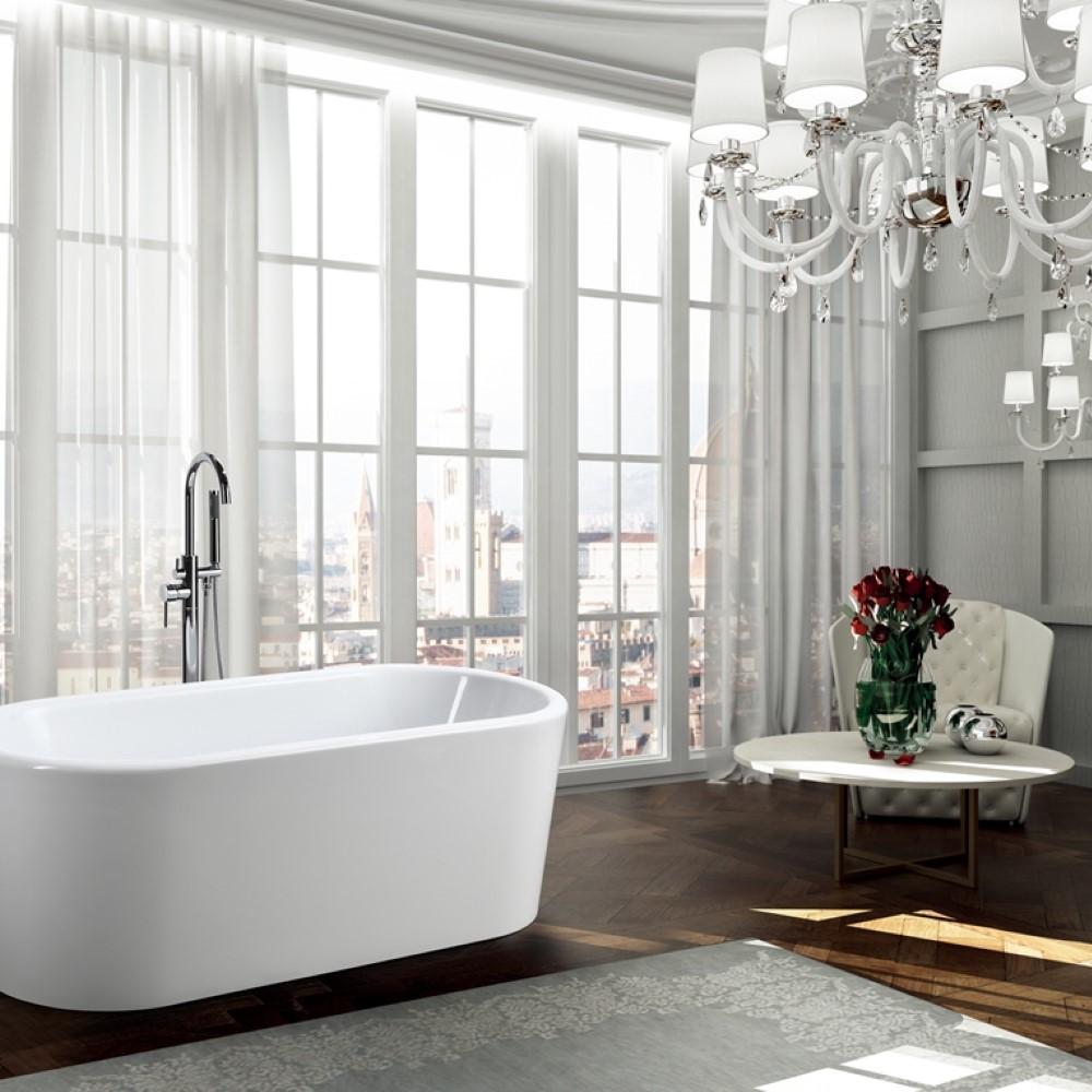 Bellaterra Home Bathtub BellaTerra Home Padua 63 inch Freestanding Bathtub in Glossy White