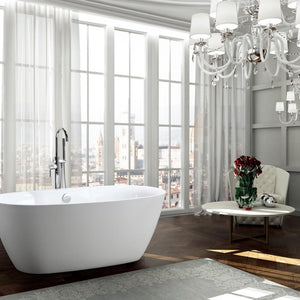 Bellaterra Home Bathtub BellaTerra Home Pisa 63 inch Freestanding Bathtub in Glossy White