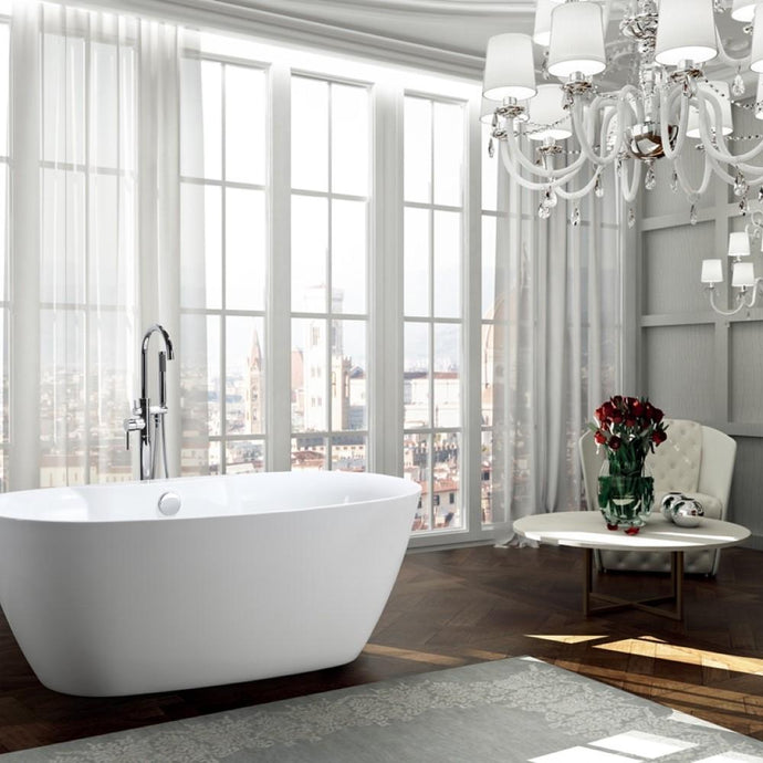 Bellaterra Home Bathtub BellaTerra Home Pisa 63 inch Freestanding Bathtub in Glossy White