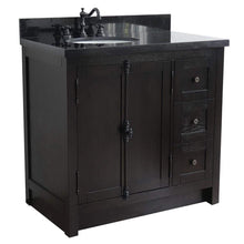 Load image into Gallery viewer, Bellaterra Home Vanity BellaTerra 37&quot; Single vanity in Brown Ash finish with Black galaxy top and oval sink - Left doors/Left sink 400100-37L-BA-BGO