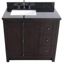 Load image into Gallery viewer, Bellaterra Home Vanity BellaTerra 37&quot; Single vanity in Brown Ash finish with Black galaxy top and rectangle sink - Left doors/Left sink 400100-37L-BA-BGR
