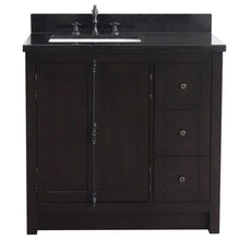 Load image into Gallery viewer, Bellaterra Home Vanity BellaTerra 37&quot; Single vanity in Brown Ash finish with Black galaxy top and rectangle sink - Left doors/Left sink 400100-37L-BA-BGR