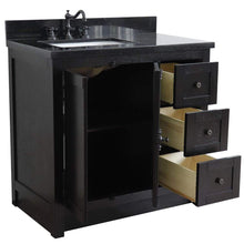 Load image into Gallery viewer, Bellaterra Home Vanity BellaTerra 37&quot; Single vanity in Brown Ash finish with Black galaxy top and rectangle sink - Left doors/Left sink 400100-37L-BA-BGR