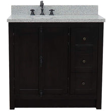 Load image into Gallery viewer, Bellaterra Home Vanity BellaTerra 37&quot; Single vanity in Brown Ash finish with Gray granite top and oval sink - Left doors/Left sink 400100-37L-BA-GYO