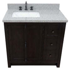 Load image into Gallery viewer, Bellaterra Home Vanity BellaTerra 37&quot; Single vanity in Brown Ash finish with Gray granite top and rectangle sink - Left doors/Left sink 400100-37L-BA-GYR