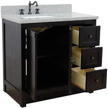 Load image into Gallery viewer, Bellaterra Home Vanity BellaTerra 37&quot; Single vanity in Brown Ash finish with Gray granite top and rectangle sink - Left doors/Left sink 400100-37L-BA-GYR