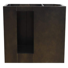 Load image into Gallery viewer, Bellaterra Home Vanity BellaTerra 37&quot; Single vanity in Brown Ash finish with White Carrara top and oval sink - Right doors/Right sink 400100-37R-BA-WMO