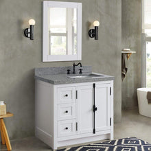 Load image into Gallery viewer, Bellaterra Home Vanity BellaTerra 37&quot; Single vanity in Glacier Ash finish with Gray granite top and rectangle sink - Right doors/Right sink 400100-37R-GA-GYR