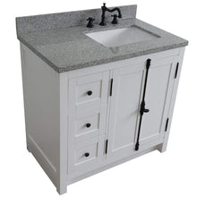 Load image into Gallery viewer, Bellaterra Home Vanity BellaTerra 37&quot; Single vanity in Glacier Ash finish with Gray granite top and rectangle sink - Right doors/Right sink 400100-37R-GA-GYR
