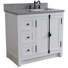 Load image into Gallery viewer, Bellaterra Home Vanity BellaTerra 37&quot; Single vanity in Glacier Ash finish with Gray granite top and rectangle sink - Right doors/Right sink 400100-37R-GA-GYR