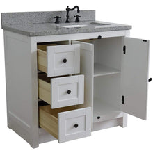 Load image into Gallery viewer, Bellaterra Home Vanity BellaTerra 37&quot; Single vanity in Glacier Ash finish with Gray granite top and rectangle sink - Right doors/Right sink 400100-37R-GA-GYR