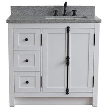 Load image into Gallery viewer, Bellaterra Home Vanity BellaTerra 37&quot; Single vanity in Glacier Ash finish with Gray granite top and rectangle sink - Right doors/Right sink 400100-37R-GA-GYR