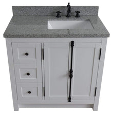 Load image into Gallery viewer, Bellaterra Home Vanity BellaTerra 37&quot; Single vanity in Glacier Ash finish with Gray granite top and rectangle sink - Right doors/Right sink 400100-37R-GA-GYR