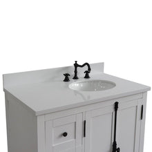 Load image into Gallery viewer, Bellaterra Home Vanity BellaTerra 37&quot; Single vanity in Glacier Ash finish with White quartz top and oval sink - Right doors/Right sink 400100-37R-GA-WEO