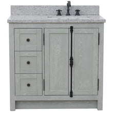 Load image into Gallery viewer, Bellaterra Home Vanity BellaTerra 37&quot; Single vanity in Gray Ash finish with Gray granite top and rectangle sink - Right doors/Right sink 400100-37R-GYA-GYR