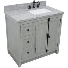 Load image into Gallery viewer, Bellaterra Home Vanity BellaTerra 37&quot; Single vanity in Gray Ash finish with Gray granite top and rectangle sink - Right doors/Right sink 400100-37R-GYA-GYR