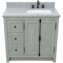 Load image into Gallery viewer, Bellaterra Home Vanity BellaTerra 37&quot; Single vanity in Gray Ash finish with Gray granite top and rectangle sink - Right doors/Right sink 400100-37R-GYA-GYR