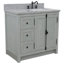 Load image into Gallery viewer, Bellaterra Home Vanity BellaTerra 37&quot; Single vanity in Gray Ash finish with Gray granite top and rectangle sink - Right doors/Right sink 400100-37R-GYA-GYR