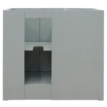 Load image into Gallery viewer, Bellaterra Home Vanity BellaTerra 37&quot; Single vanity in Gray Ash finish with White quartz top and oval sink - Right doors/Right sink 400100-37R-GYA-WEO