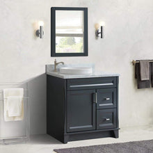 Load image into Gallery viewer, Bellaterra Home Vanity BellaTerra 400700-37L-DG-WMRDL 37&quot; Single sink vanity in Dark Gray finish with White carrara marble and Left door/Round Left sink