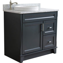 Load image into Gallery viewer, Bellaterra Home Vanity BellaTerra 400700-37L-DG-WMRDL 37&quot; Single sink vanity in Dark Gray finish with White carrara marble and Left door/Round Left sink