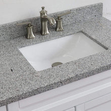 Load image into Gallery viewer, Bellaterra Home Vanity BellaTerra 400700-37R-WH-GYRC 37&quot; Single sink vanity in White finish with Gray granite and CENTER rectangle sink- RIGHT drawers