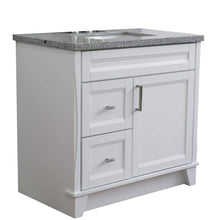Load image into Gallery viewer, Bellaterra Home Vanity BellaTerra 400700-37R-WH-GYRC 37&quot; Single sink vanity in White finish with Gray granite and CENTER rectangle sink- RIGHT drawers