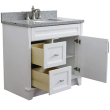 Load image into Gallery viewer, Bellaterra Home Vanity BellaTerra 400700-37R-WH-GYRC 37&quot; Single sink vanity in White finish with Gray granite and CENTER rectangle sink- RIGHT drawers