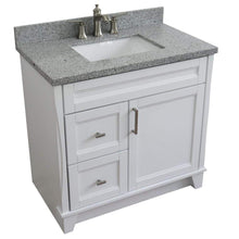 Load image into Gallery viewer, Bellaterra Home Vanity BellaTerra 400700-37R-WH-GYRC 37&quot; Single sink vanity in White finish with Gray granite and CENTER rectangle sink- RIGHT drawers