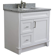 Load image into Gallery viewer, Bellaterra Home Vanity BellaTerra 400700-37R-WH-GYRC 37&quot; Single sink vanity in White finish with Gray granite and CENTER rectangle sink- RIGHT drawers