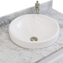Load image into Gallery viewer, Bellaterra Home Vanity BellaTerra 400700-37R-WH-WMRDC 37&quot; Single sink vanity in White finish with White carrara marble and CENTER round sink- RIGHT drawers