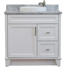 Load image into Gallery viewer, Bellaterra Home Vanity BellaTerra 400700-37R-WH-WMRDC 37&quot; Single sink vanity in White finish with White carrara marble and CENTER round sink- RIGHT drawers