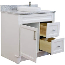 Load image into Gallery viewer, Bellaterra Home Vanity BellaTerra 400700-37R-WH-WMRDC 37&quot; Single sink vanity in White finish with White carrara marble and CENTER round sink- RIGHT drawers