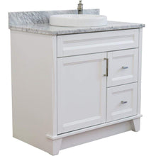 Load image into Gallery viewer, Bellaterra Home Vanity BellaTerra 400700-37R-WH-WMRDC 37&quot; Single sink vanity in White finish with White carrara marble and CENTER round sink- RIGHT drawers