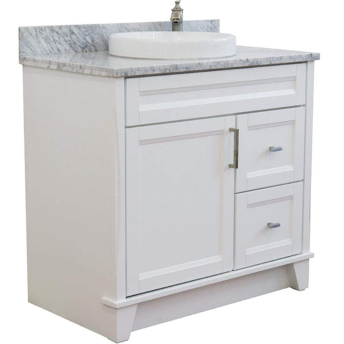 Bellaterra Home Vanity BellaTerra 400700-37R-WH-WMRDC 37