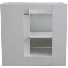 Load image into Gallery viewer, Bellaterra Home Vanity BellaTerra 400700-37R-WH-WMRDC 37&quot; Single sink vanity in White finish with White carrara marble and CENTER round sink- RIGHT drawers