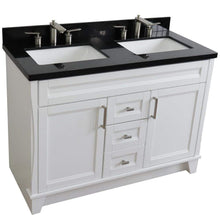 Load image into Gallery viewer, Bellaterra Home Vanity BellaTerra 400700-49D-WH-BGR 48&quot; Double sink vanity in White finish with Black galaxy granite and rectangle sink