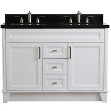 Load image into Gallery viewer, Bellaterra Home Vanity BellaTerra 400700-49D-WH-BGR 48&quot; Double sink vanity in White finish with Black galaxy granite and rectangle sink