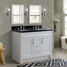 Load image into Gallery viewer, Bellaterra Home Vanity BellaTerra 400700-49D-WH-BGR 48&quot; Double sink vanity in White finish with Black galaxy granite and rectangle sink